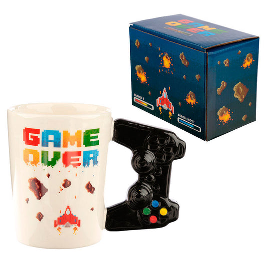 Taza de cerámica Game Over con asa 3D de mando - 6