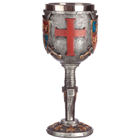 Copa medieval PUCKATOR con escudo heráldico y espada - 4