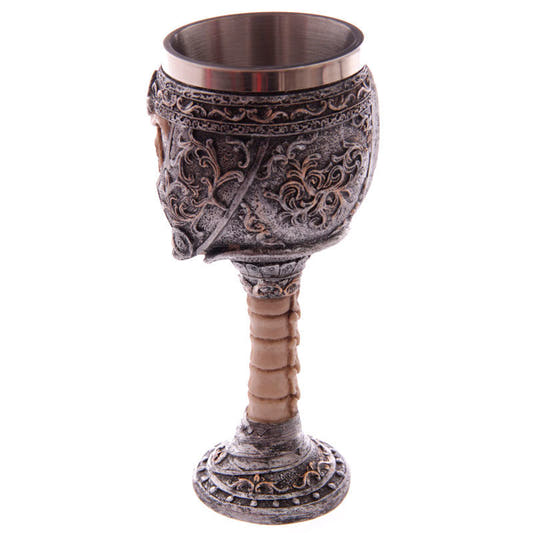 Copa gótica PUCKATOR con calavera en relieve y tallo decorado - 4