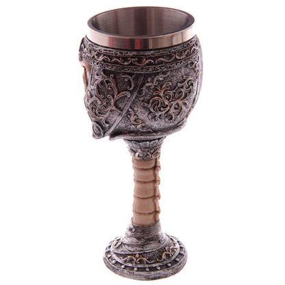 Copa gótica PUCKATOR con calavera en relieve y tallo decorado - 4
