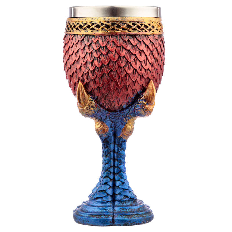 Copa gótica PUCKATOR con escamas rojas y garra de dragón - 2