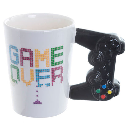 Taza PUCKATOR Game Over con asa 3D de mando