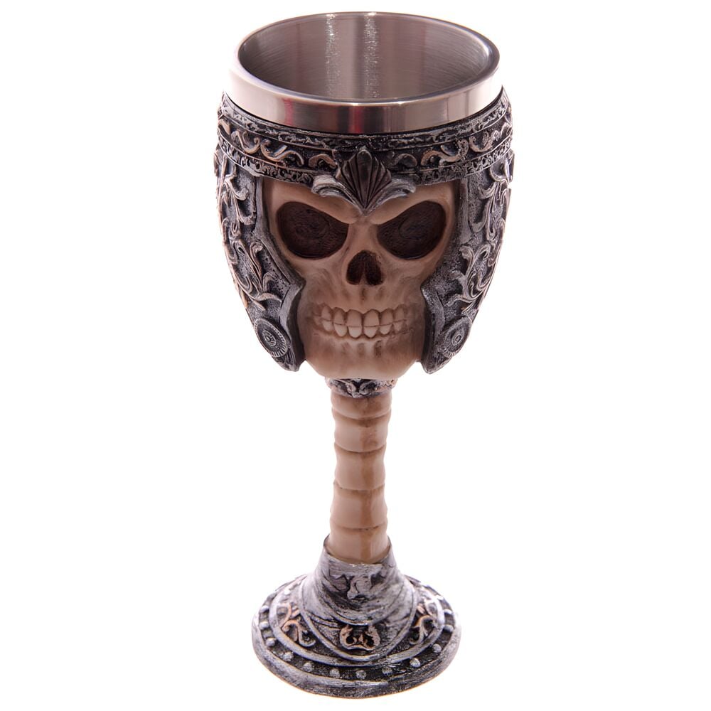 Copa gótica PUCKATOR con calavera en relieve y tallo decorado