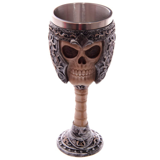 Copa gótica PUCKATOR con calavera en relieve y tallo decorado