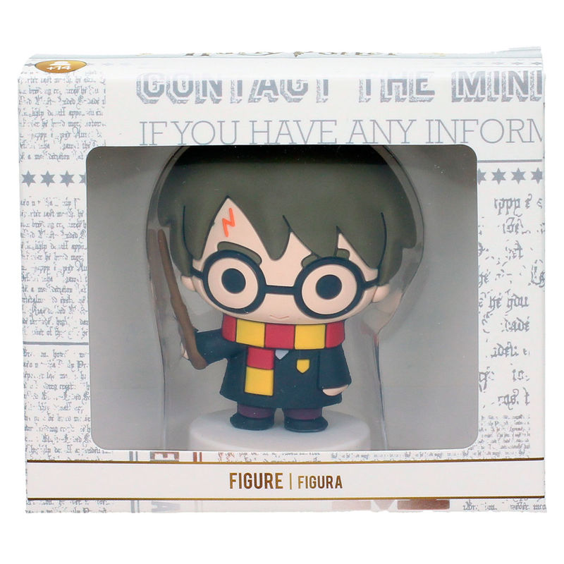 Figura mini de Harry Potter con gafas, varita y bufanda roja y amarilla - 2