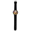 Reloj analógico Marvel Avengers con correa negra y logo en la esfera