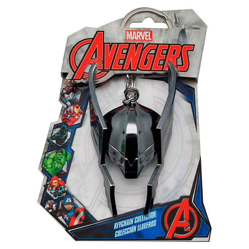 Llavero metálico 3D de Thor Marvel con diseño de casco