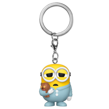 Llavero FUNKO Pocket POP! de Bob de Minions 2 con pijama azul y oso de peluche
