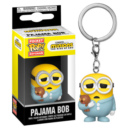Llavero FUNKO Pocket POP! de Bob de Minions 2 con pijama azul y oso de peluche - 2