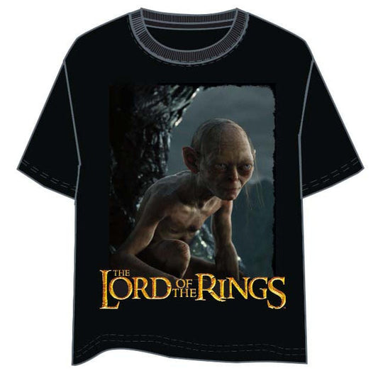 Camiseta negra de Gollum de El Señor de los Anillos con estampado frontal - 2