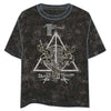 Camiseta negra de Harry Potter con estampado de las Reliquias de la Muerte