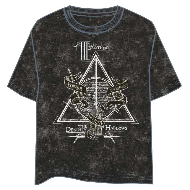 Camiseta negra de Harry Potter con estampado de las Reliquias de la Muerte - 4