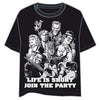 Camiseta negra Batman Party de DC Comics con estampado frontal