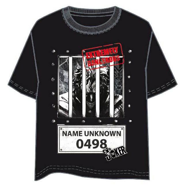 Camiseta negra DC Comics de Joker tras los barrotes
