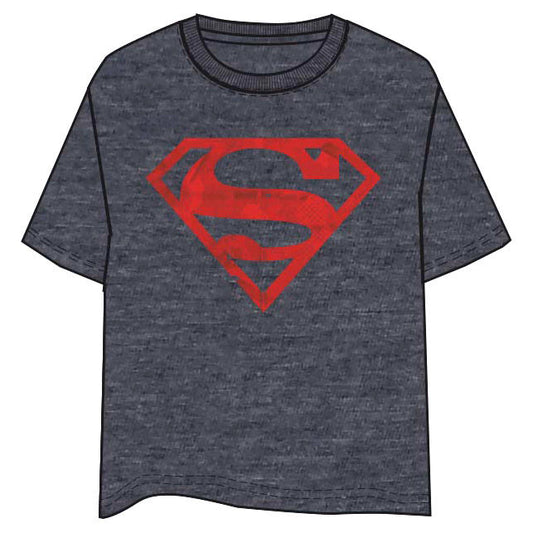 Camiseta gris de Superman DC Comics con escudo rojo