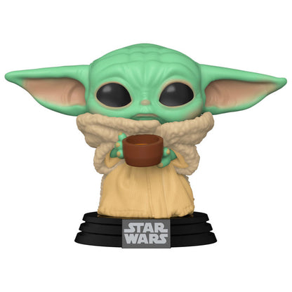 Figura Funko POP! de The Child con taza sobre base Star Wars