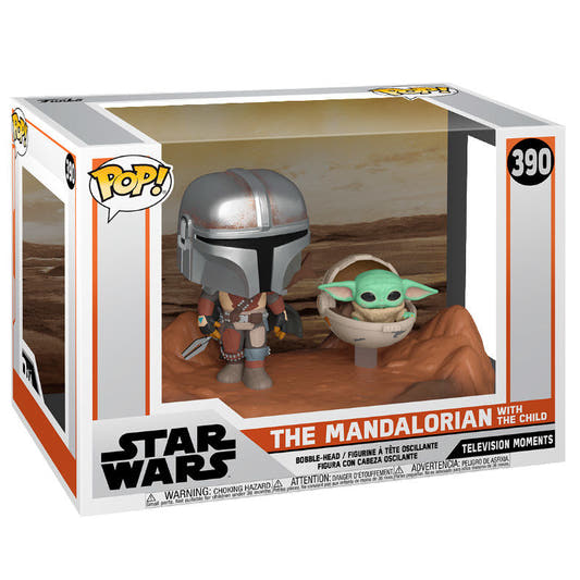 Figura Funko POP! del Mandaloriano y Grogu sobre una base rocosa de Star Wars - 3