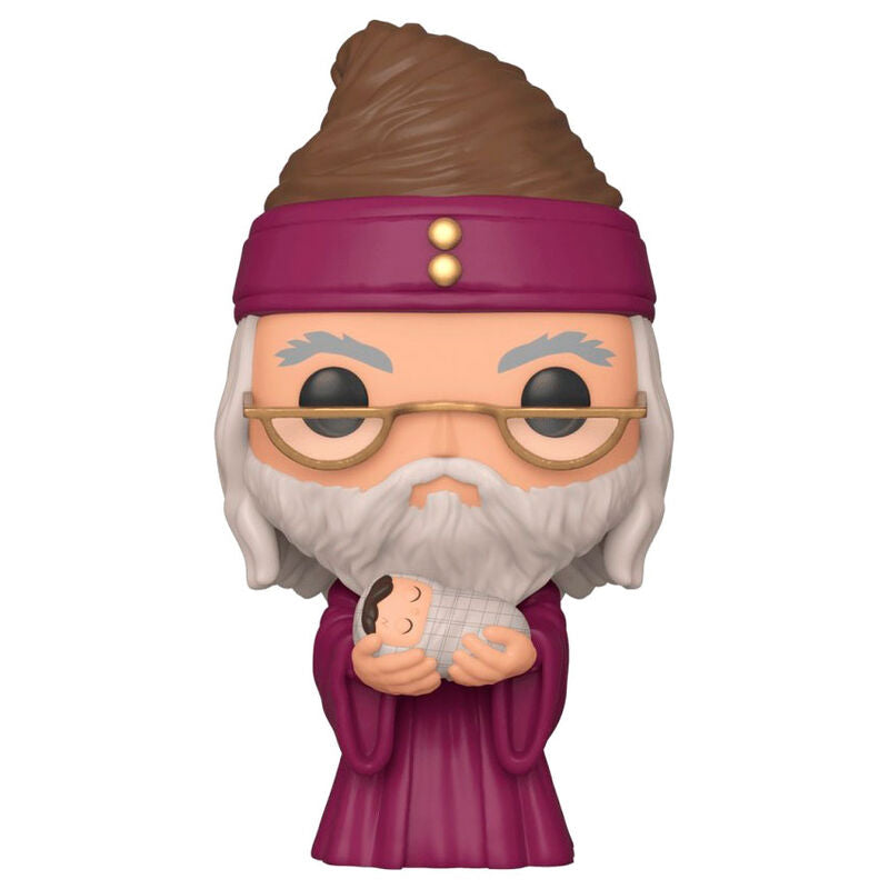 Figura Funko POP! de Dumbledore sosteniendo al bebé Harry