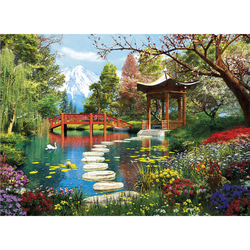Puzzle Clementoni Fuji Garden con jardín, estanque y monte Fuji - 2