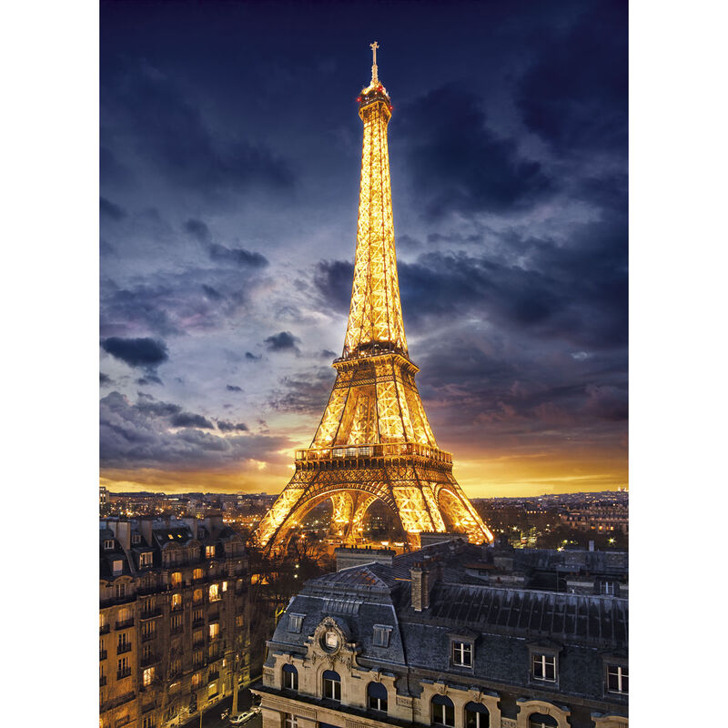 Puzzle Clementoni de 1000 piezas con la Torre Eiffel iluminada de noche - 2