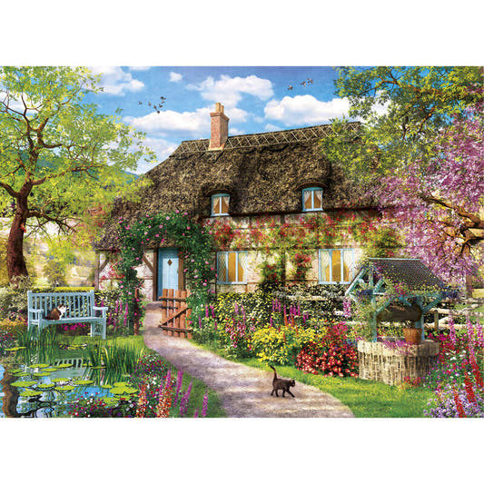 Puzzle Clementoni The Old Cottage de 1000 piezas con casa de campo y jardín - 2