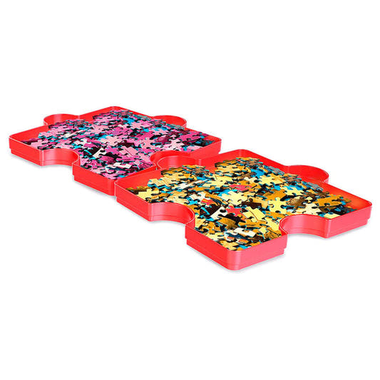 Clasificador Clementoni con seis bandejas rojas apilables para piezas de puzzle - 2