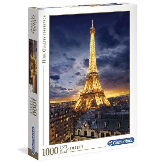 Puzzle Clementoni de 1000 piezas con la Torre Eiffel iluminada de noche