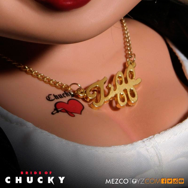 Figura articulada de Tiffany, la novia de Chucky, con vestido blanco y chaqueta negra - 2