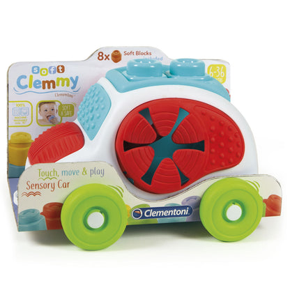 Coche sensorial Clementoni Clemmy Baby con texturas y bloques blanditos