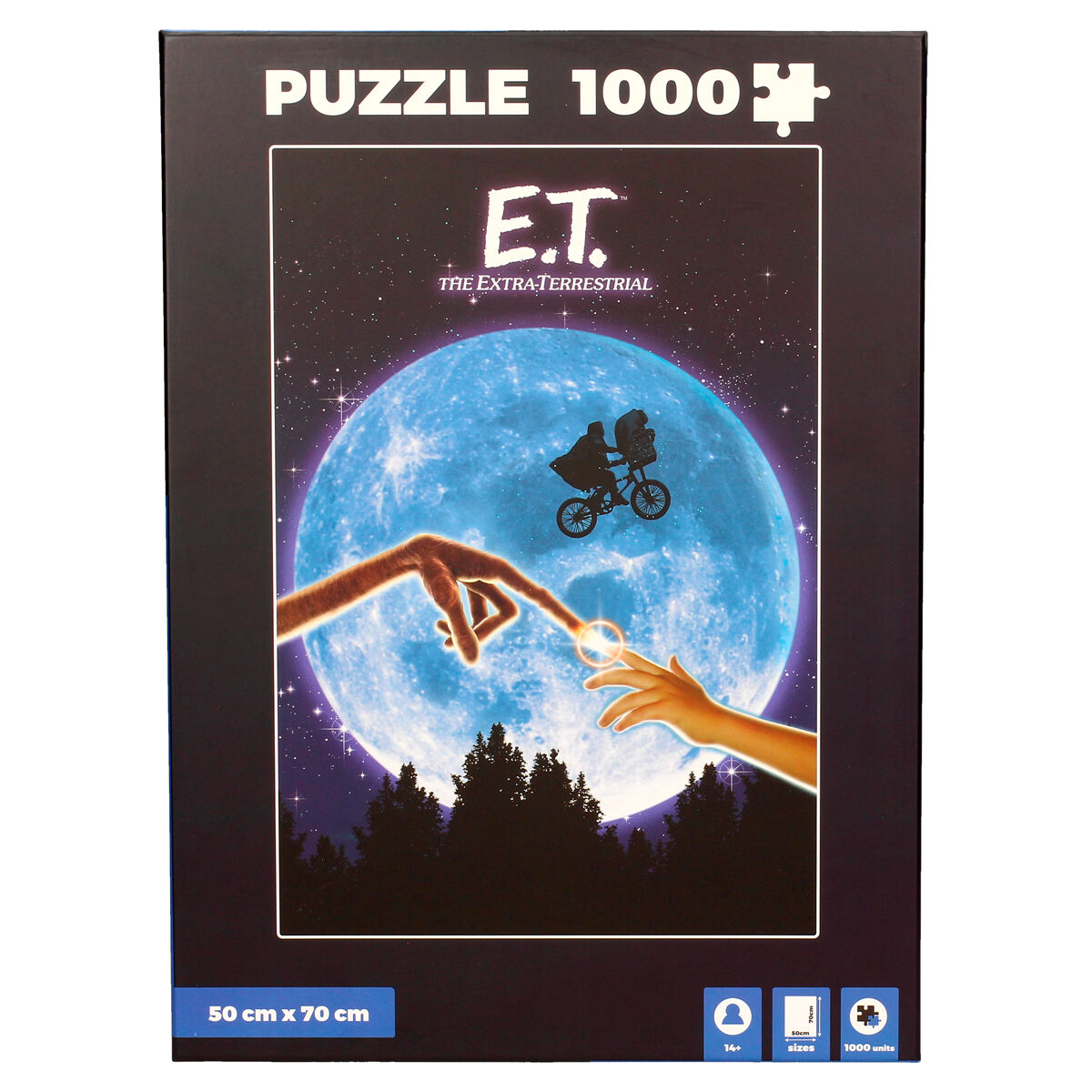 Puzzle póster de E.T. El Extraterrestre con luna azul y bicicleta