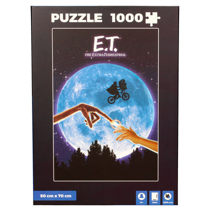 Puzzle póster de E.T. El Extraterrestre con luna azul y bicicleta