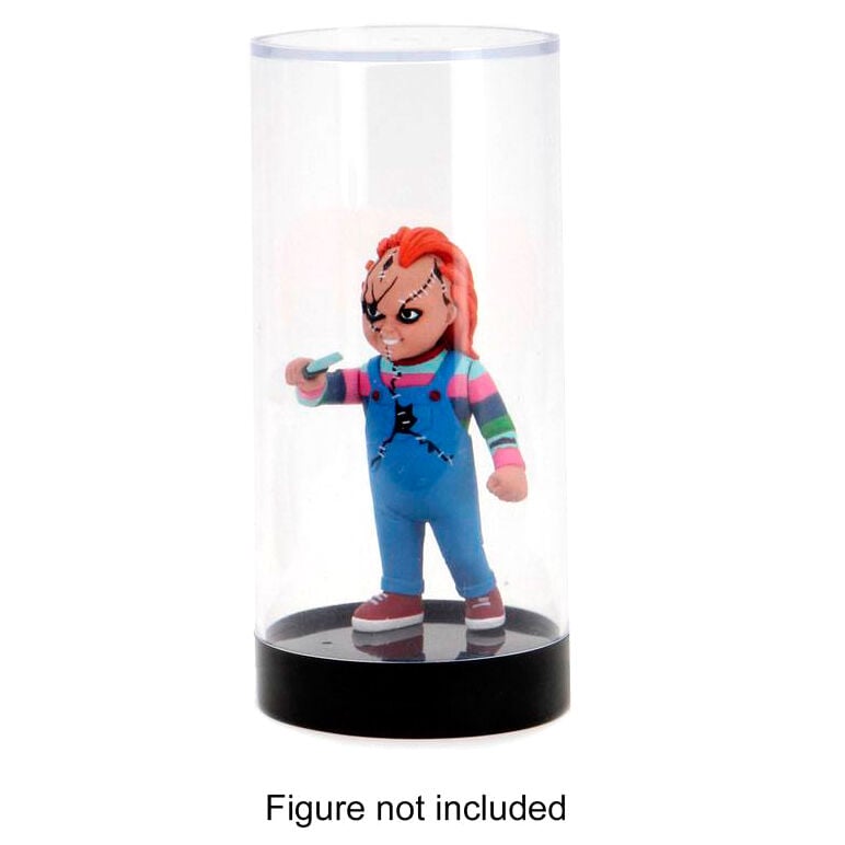 Expositor cilíndrico transparente NECA con base negra para figuras - 2