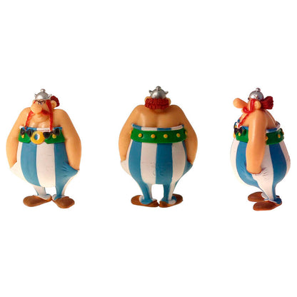 Figura de Obélix de Astérix con túnica de rayas azules y blancas - 2