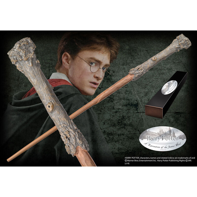 Réplica de la varita de Harry Potter de Noble Collection en su caja
