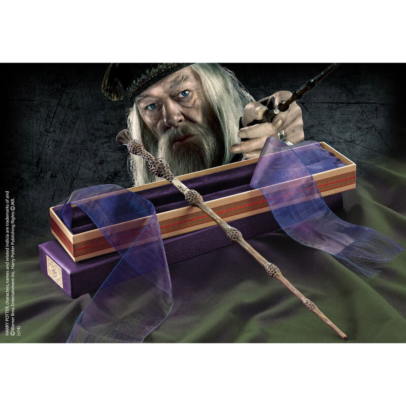 Réplica de la varita de Albus Dumbledore con su caja