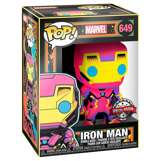 Figura Funko POP! Marvel Iron Man Black Light en caja con ventana