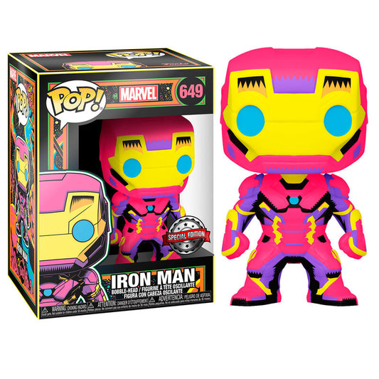 Figura Funko POP! Marvel Iron Man Black Light en caja con ventana - 3