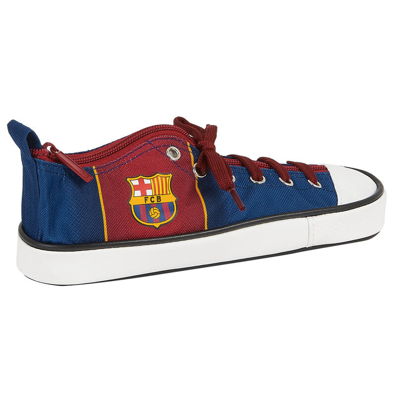 Portatodo zapatilla del F.C. Barcelona azul y granate con cordones