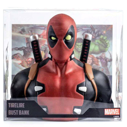 Busto hucha de Deadpool Marvel de PVC con dos espadas a la espalda - 2