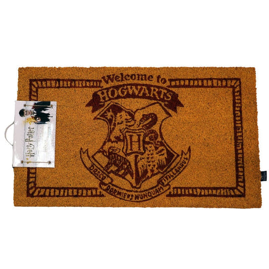 Felpudo Harry Potter Welcome to Hogwarts con escudo de Hogwarts