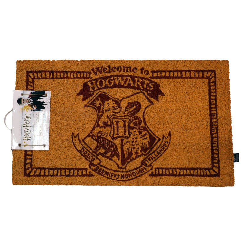 Felpudo Harry Potter Welcome to Hogwarts con escudo de Hogwarts