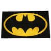 Felpudo negro de fibra de coco con logo amarillo de Batman