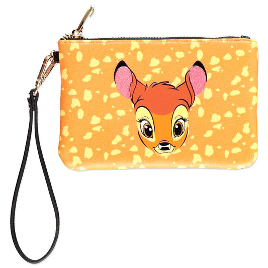 Bolso de mano naranja de Bambi Disney con correa negra