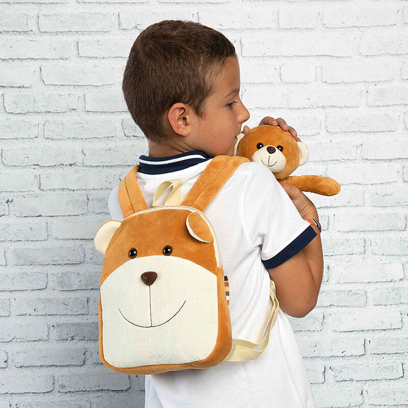Mochila reversible PERLETTI con peluche de oso marrón Oso Benji - 2
