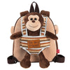 Mochila reversible PERLETTI marrón con peluche de mono Max