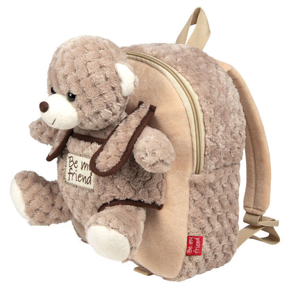 Mochila PERLETTI con peluche de oso Milly en tonos beige y marrón - 5