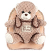 Mochila PERLETTI con peluche de oso Milly en tonos beige y marrón
