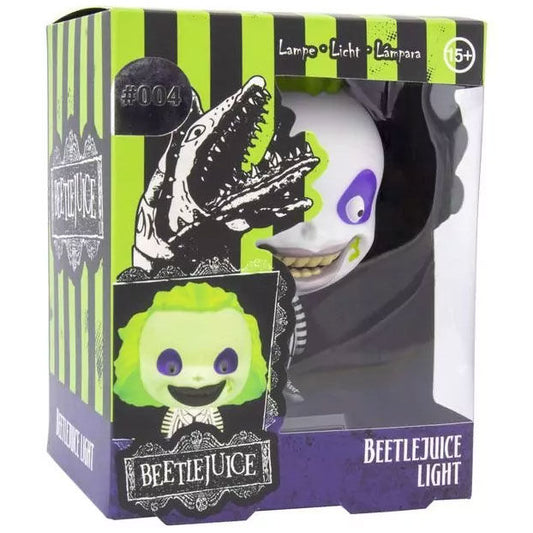 Lámpara Beetlejuice de PALADONE con figura de pelo verde y traje a rayas - 4