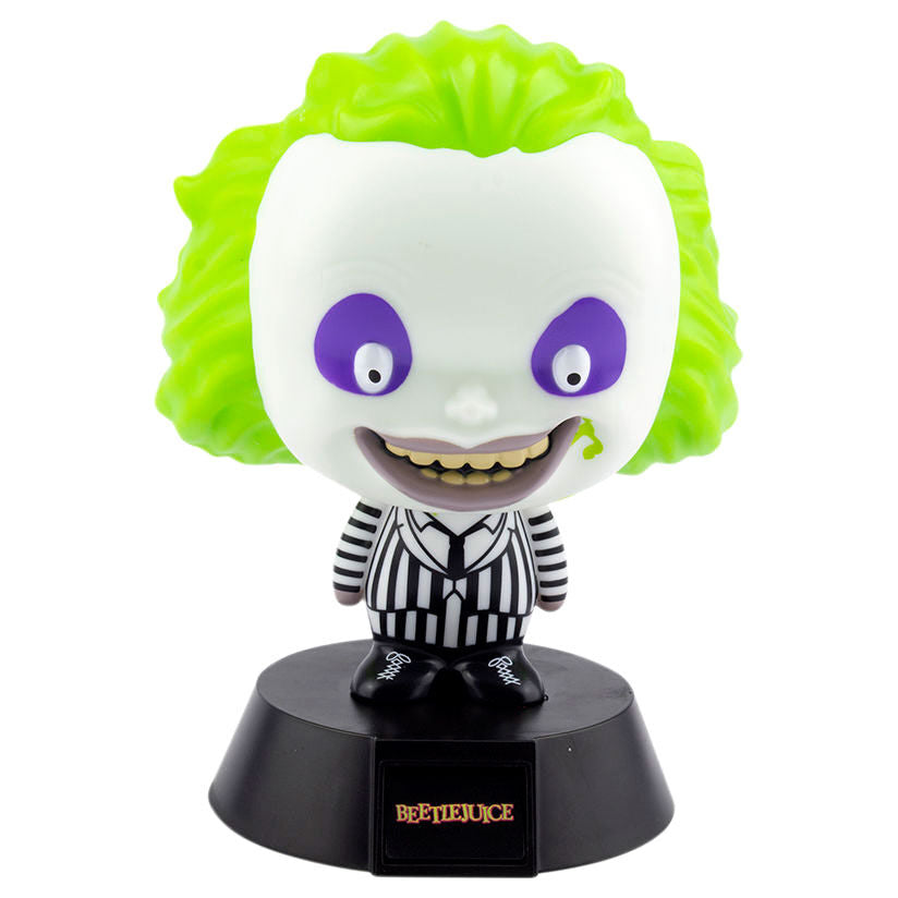 Lámpara Beetlejuice de PALADONE con figura de pelo verde y traje a rayas - 2