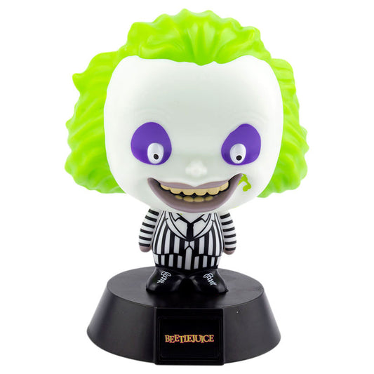 Lámpara Beetlejuice de PALADONE con figura de pelo verde y traje a rayas - 2